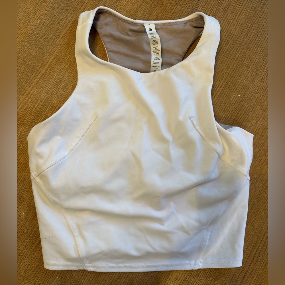Lululemon White Athletic Tank Top